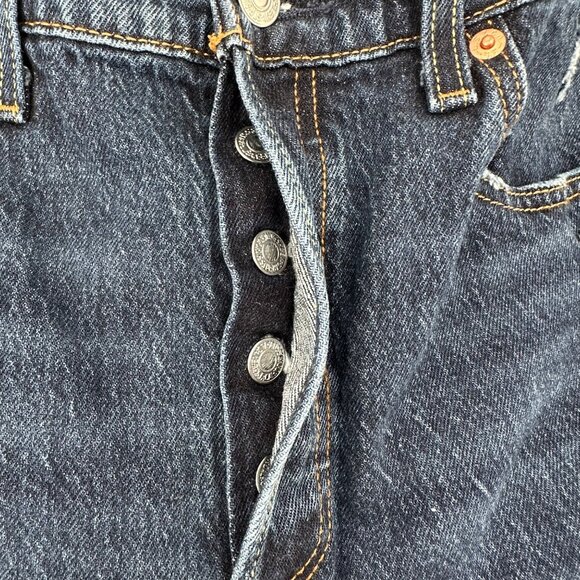 NWT Levis 501 Original Womens Blue Cropped High-Rise Straight Leg Jeans W29 L26 - Picture 6 of 12